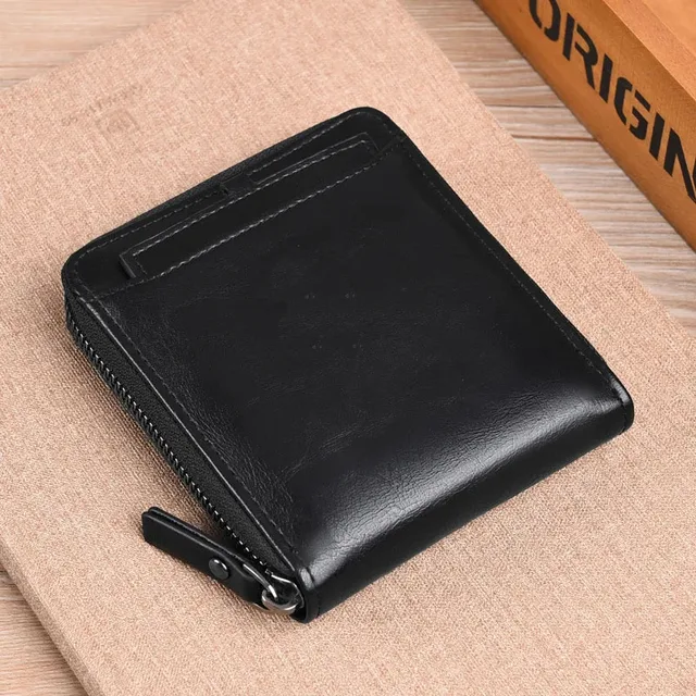 Cartera Hombre Diseño Cartera Hombre RFID De Piel PU Con Botón