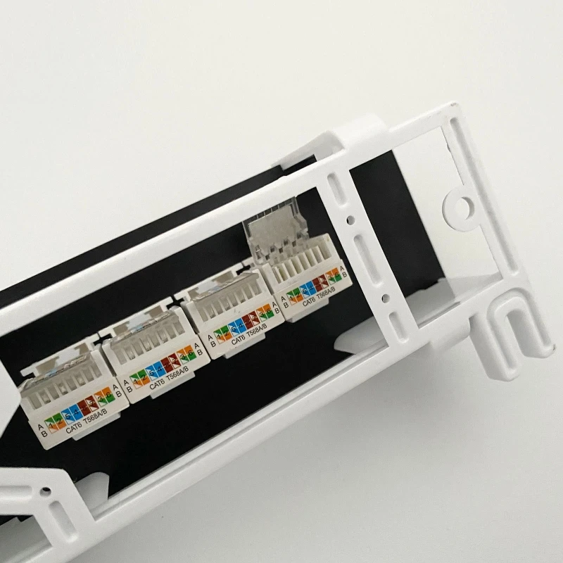 8 Ports Cat 6 Tool-less UTP Module Patch Panel RJ45 Networking Cable Adapter Ethernet Distribution Fram