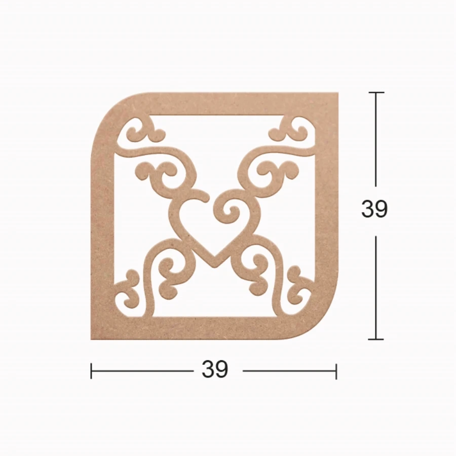 DS12 Decorative Wall Ornament Heart Motif Unpainted Mdf Trim | Дом и сад