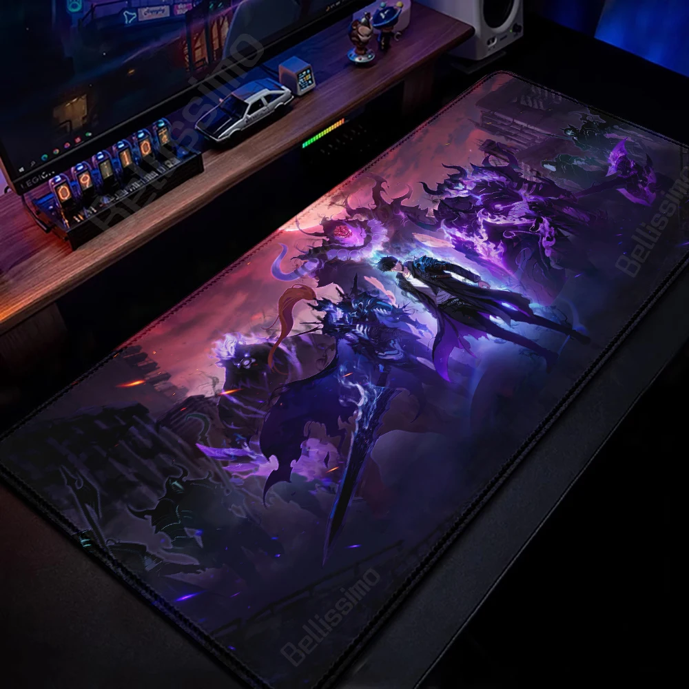 Premium Anime Solo Leveling Gaming Desk Mat - Extra-Large Non-slip HD Mouse Pad with Locking Edges (90x40cm)