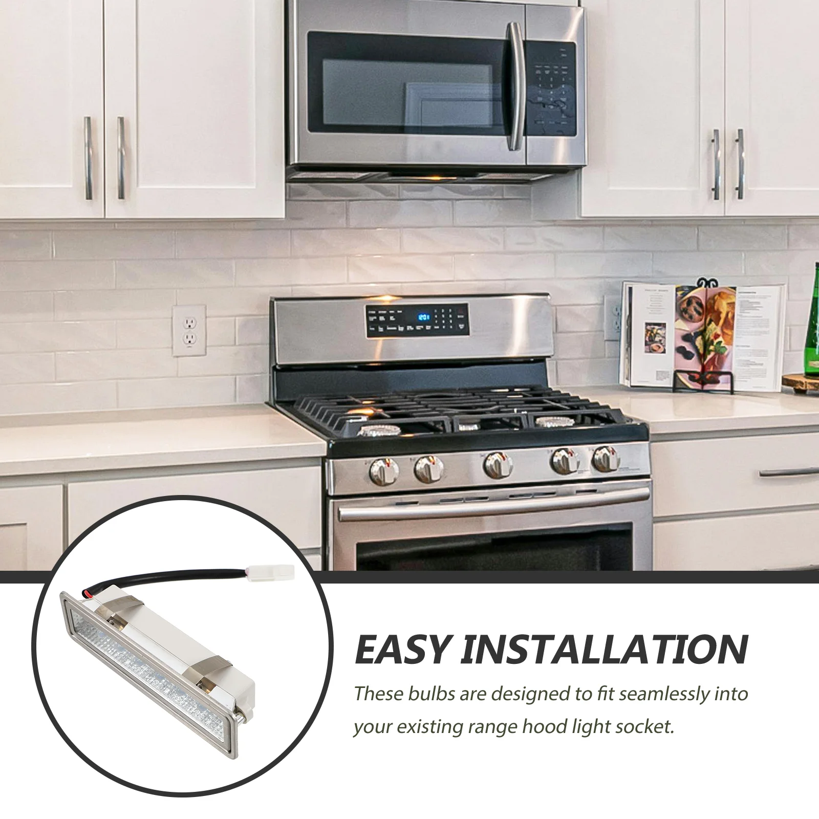 White LED Range Hood Light Bulb Aluminum Alloy Kitchen Stove Lamp