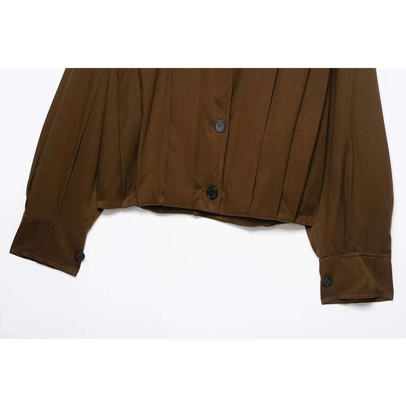 Women High Street Loose Lapel Buttons Short Jacket 2025 Fall Fashion Commute Women Casual Coat Long Sleeve New Jackets ﻿