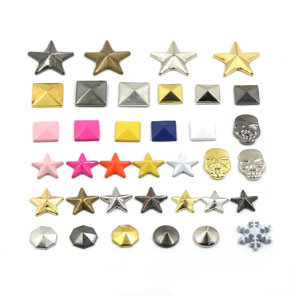 100pcs 사각형 구리 스터드 의류에 대 한 금속 핫픽스 라인 석 금속 플랫 백 스터드 철에 리벳 펑크 액세서리 8/10mm