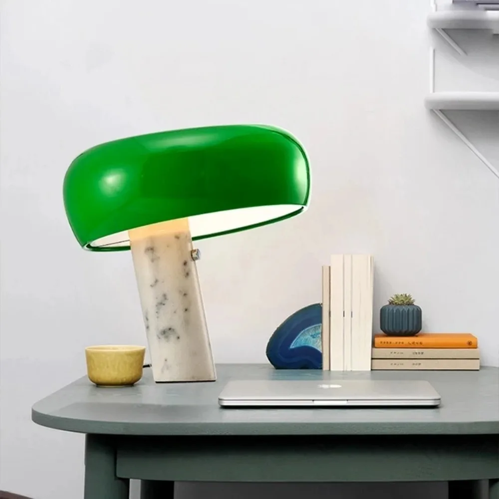 

Italian Luxury Designer Mushroom Marble Desk Lamp Modern Children's Study LED Table Lamps Living Room Bedroom Decorative Lights