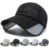 Fashion Retractable Large Brim Sunscreen Hat Breathable Mesh Sun Protection Caps Outdoor Sports Anti-UV Baseball Hat 1