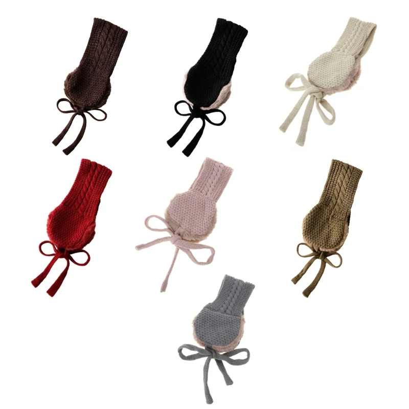 652F Winter Kids Ear Muff Children Ear Warmers Kid Knitted Earmuff Soft Girls Earmuffs for Cold Weather