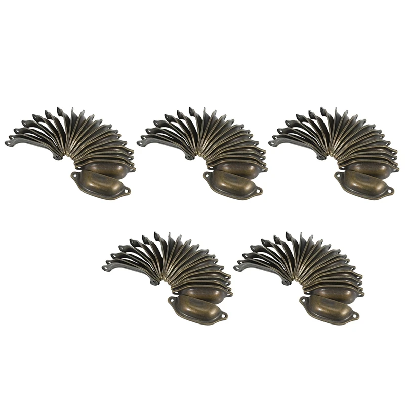 

100Pcs Vintage Drawer Door Cabinet Iron Shell Cup Handle Cupboard Knob 9.7Cmx3.5Cm