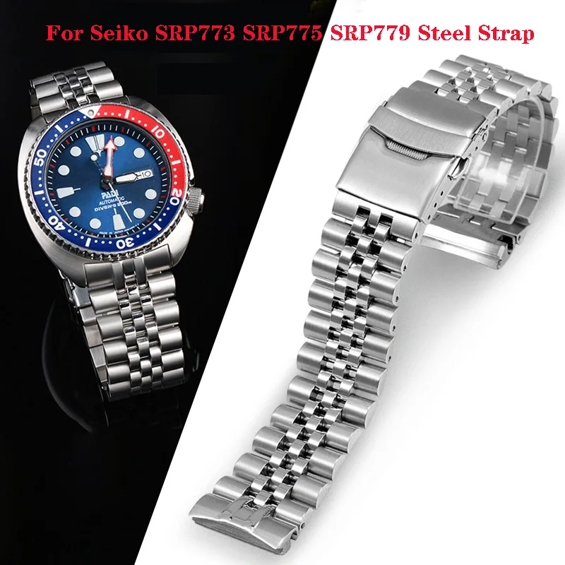 

Solid Stainless Watch Band For Seiko Abalone Series Turtles Prospex SRPA21 SRP777 SRPC25 SRP773 SRP775 SRP779 Watch Strap 22mm
