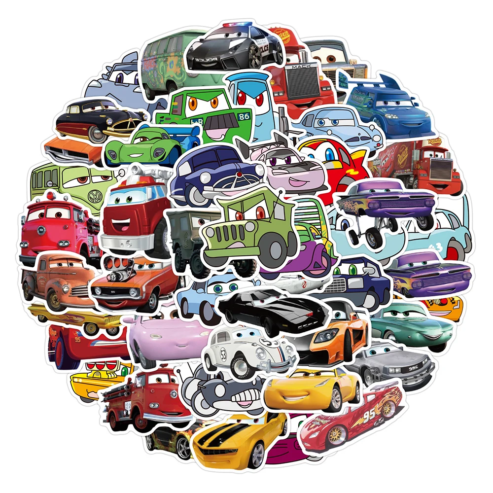10/30/50Pcs Disney Cartoon Cars Stickers Cute Lightning Mcqueen Decalcomanie Graffiti Fai Da Te Moto Telefono Notebook Bike Sticker Toys