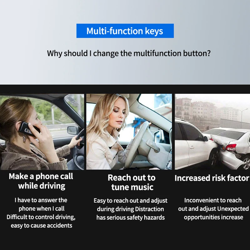 Botón de Control de volante de coche inalámbrico, 10 teclas para Android, Radio, reproductor MP5, DVD, Universal, interruptor remoto multifunción