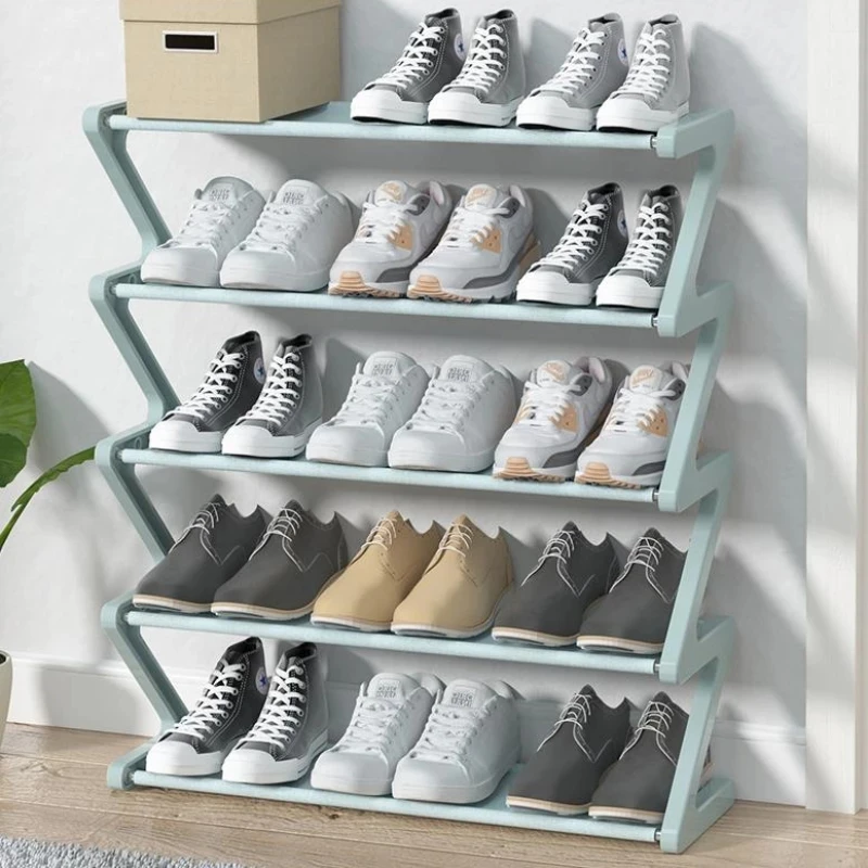 Multi-layer Assembled Shoe Rack Stainless Steel Storage Shelf for s Book  Saving Space Bedroom Z Shape Stand Organizer