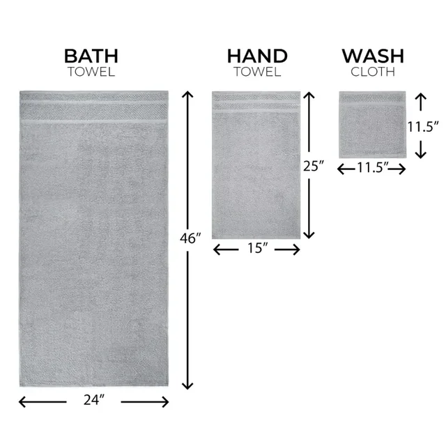 10 Piece Towel Set with Upgraded Softness & Durability, Grey 5