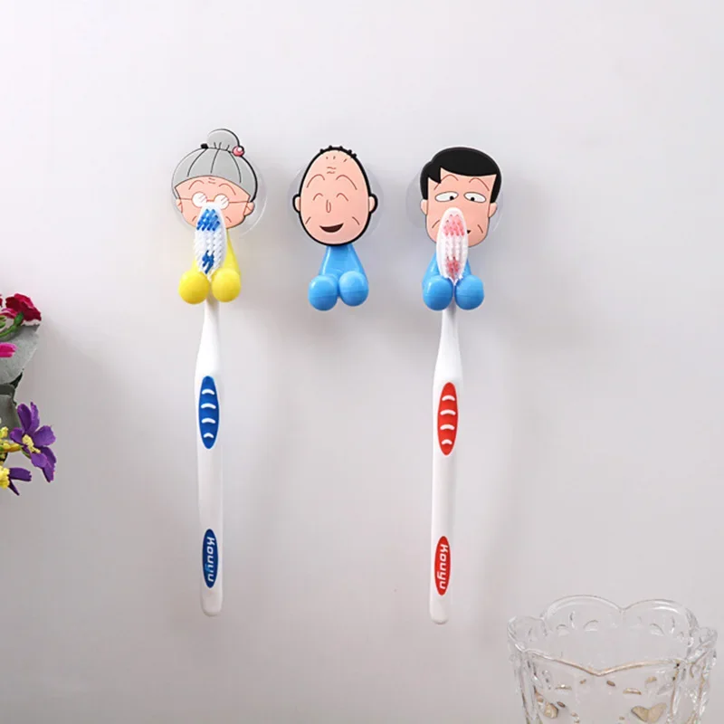 Multifunction Cute Cartoon Animal Bathroom Toothbrush Holder Suction Cups Hook Vacuum Strong Sucker Toothbrush Cover Hanger