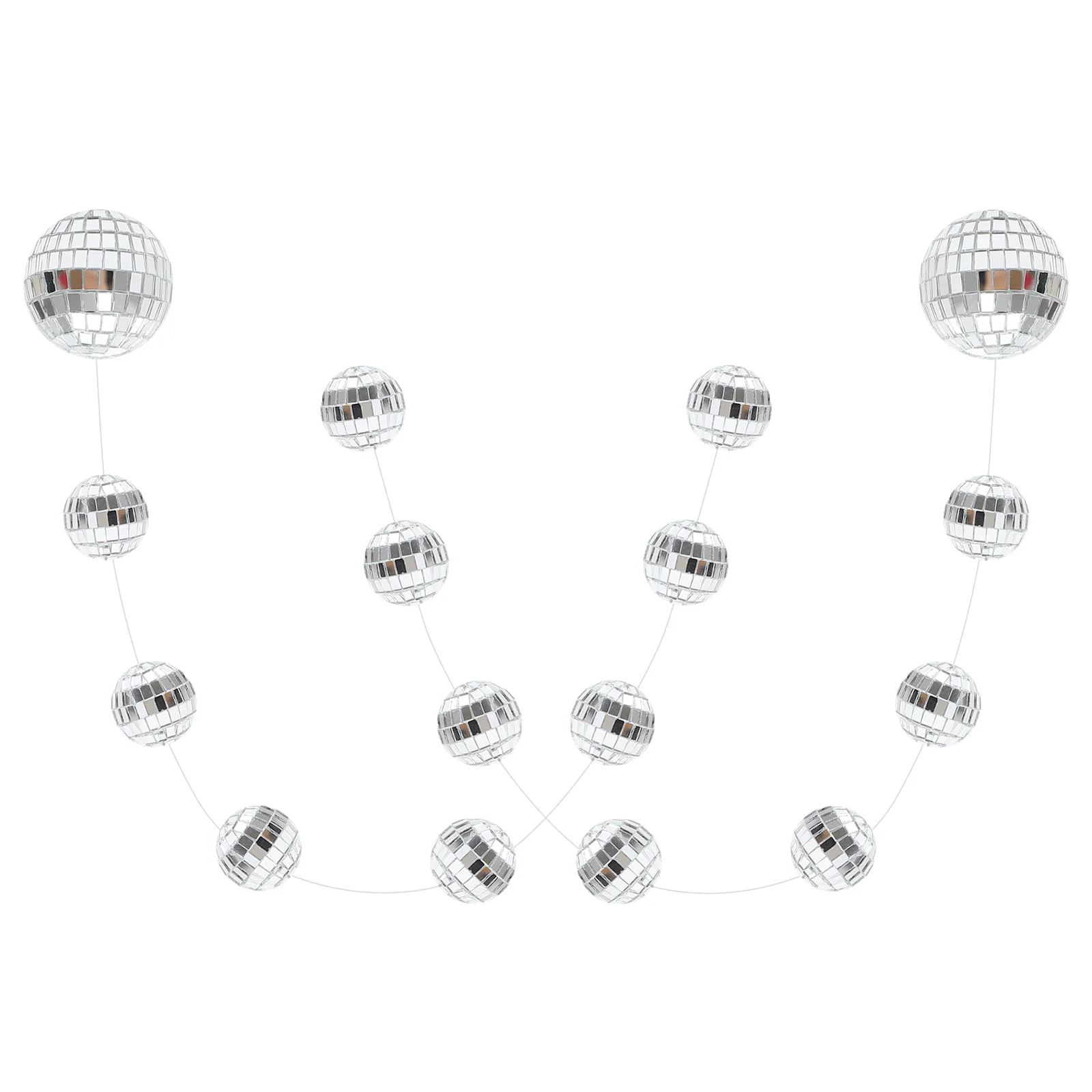 

2 Strings of Bar Hanging Mirror Ball Ktv Mirror Disco Ball Ornament Reflective Mirror Disco Ball