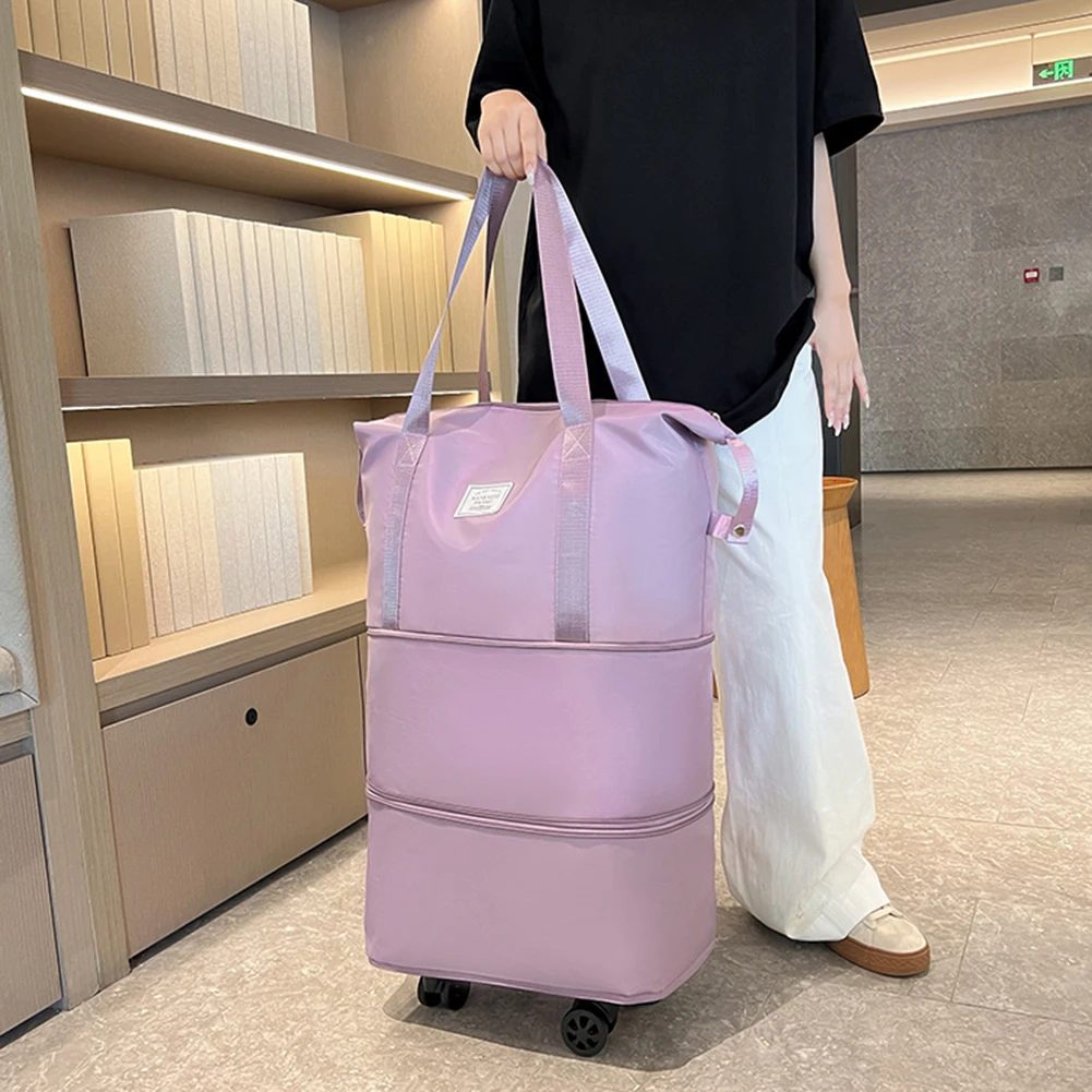 Expandable Duffle Pack Lightweight Collapsible Trolley Bag Large Capacity Dry-Wet Separation Unisex Business Trip Bag