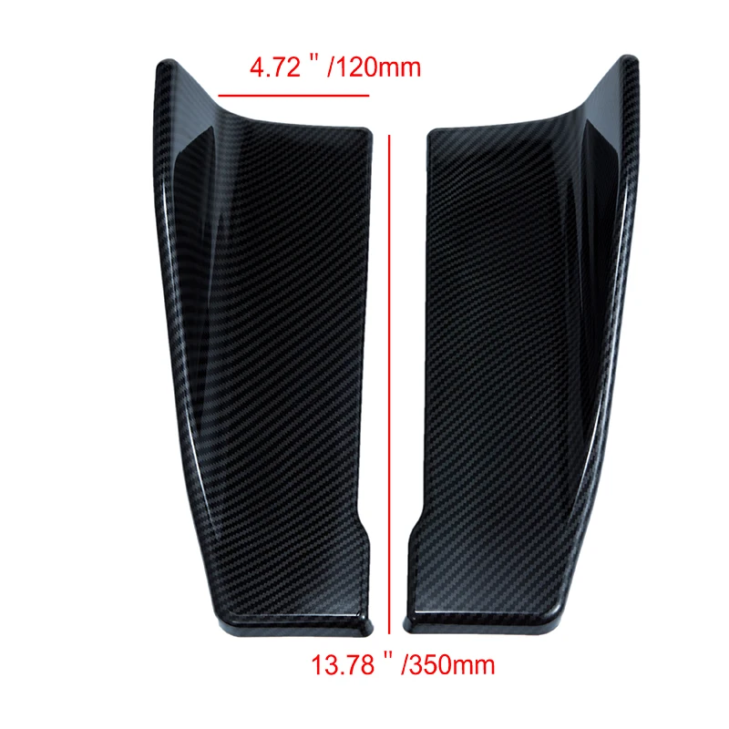 Universal Car Spoiler Lateral Front Bumper Rear Side Skirt Lip Rocker Wings Carbon Fiber Glossy Black Protection Trims Styling