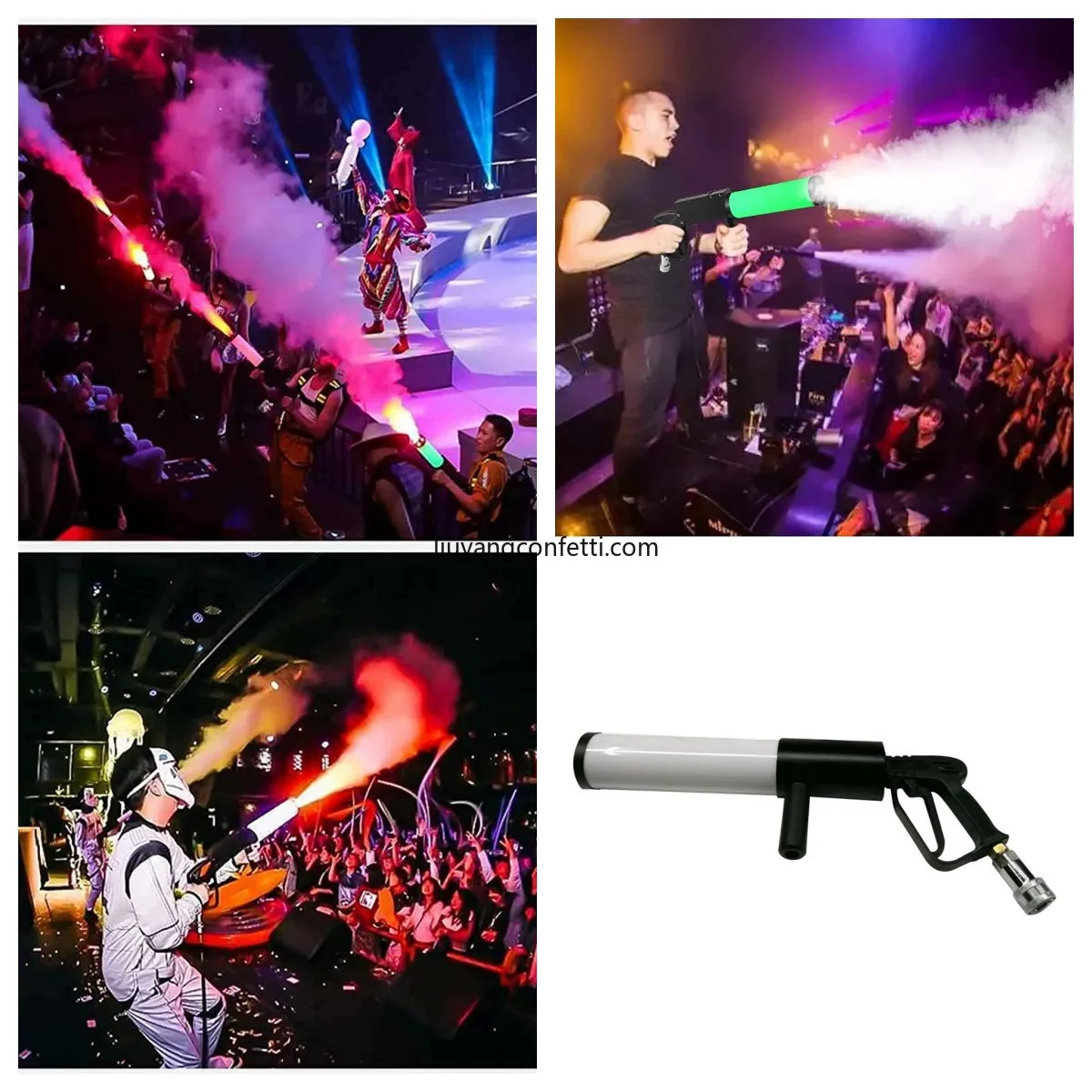 

Stage Led Dj Gun With 3m Pipe Handheld Air Column Co2 Jet Machine Cannon Color Injection Cryo Disco Wedding Dj Party Concert