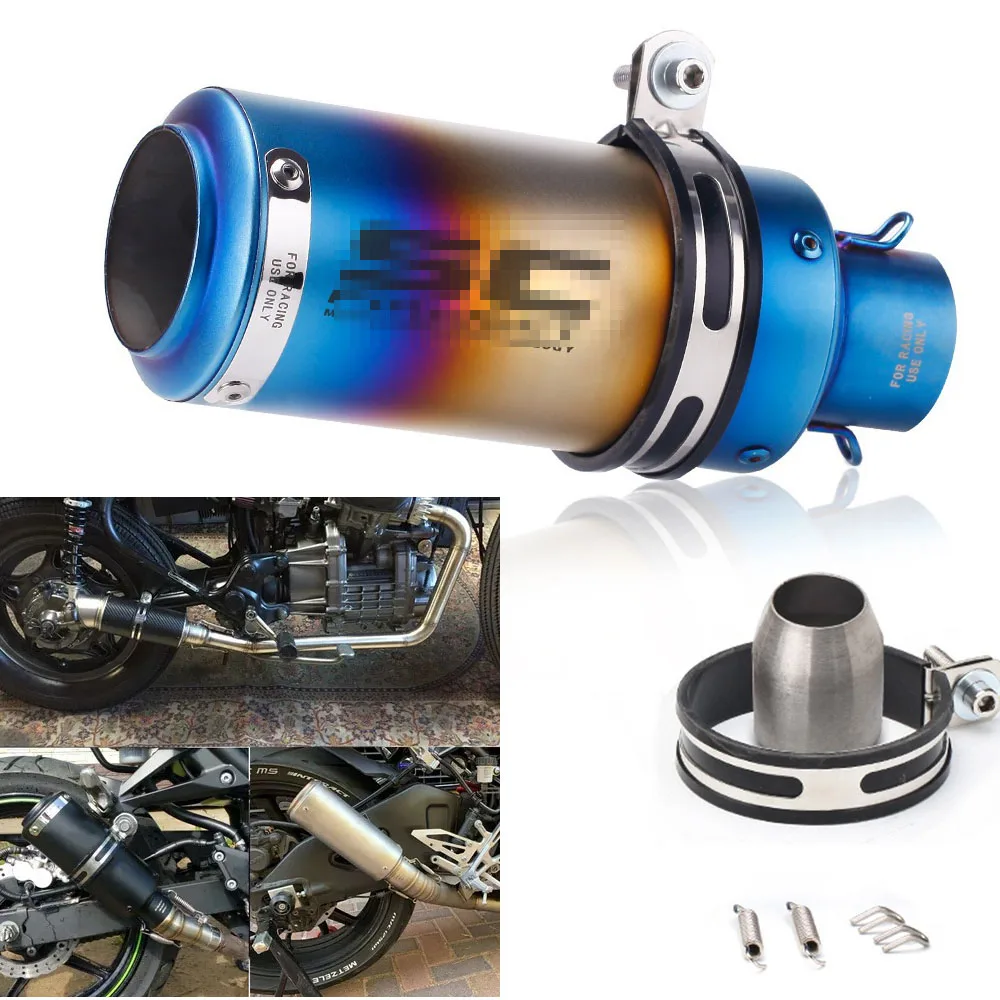 

51mm Universal Motorcycle exhaust pipe SC Muffler Silencer Steel for Dongfeng 250SR Z900 KTM390 R6 R1