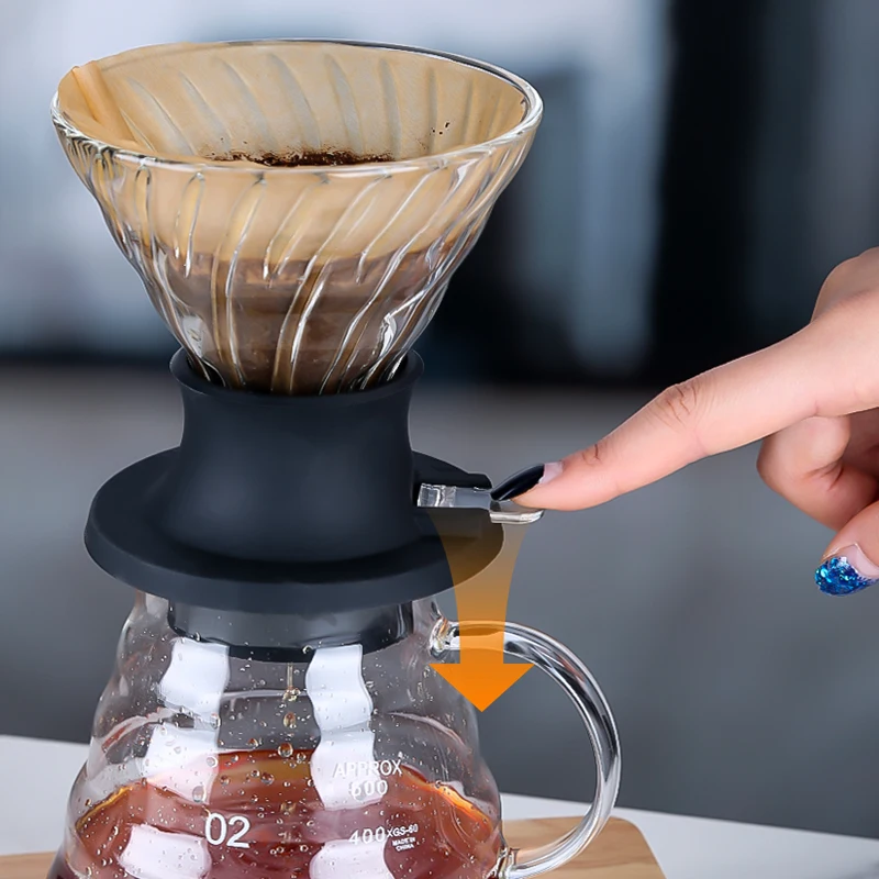 مقطر قهوة زجاجي احترافي بتقنية التقطير والغمر، كوب...