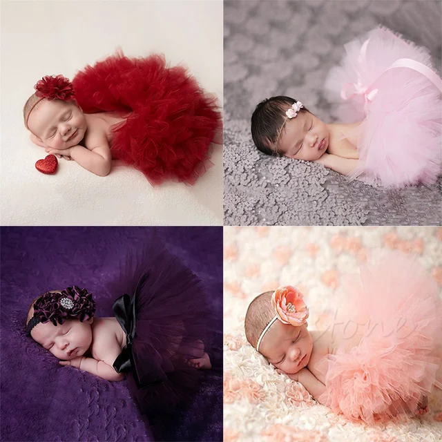 Infant Suit Newborn Cute Puffy Skirt New Born Girl Photo Photography Princess Party Summer Dress Photography Props Accessories 1