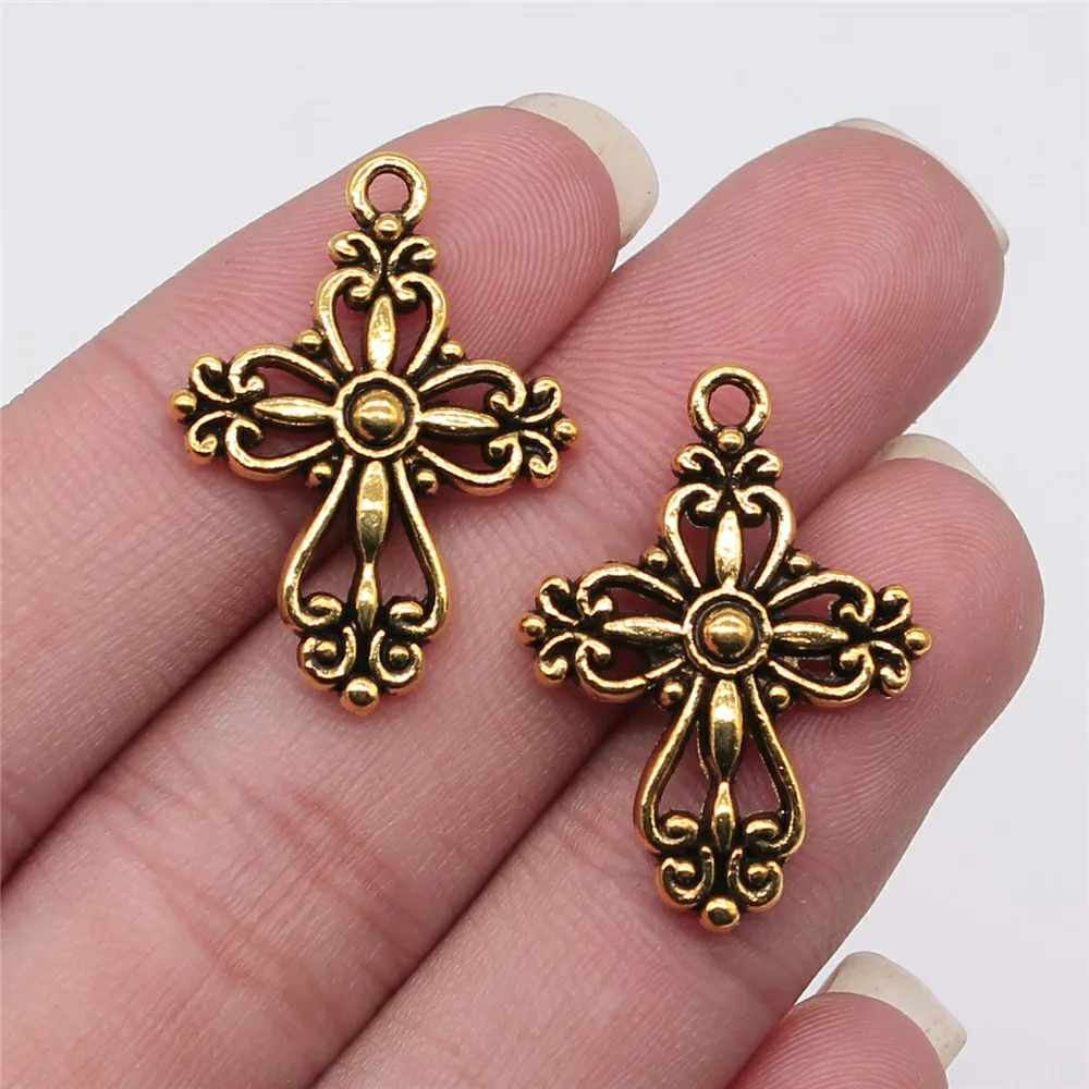 10pcs Cross Charms Religious Beliefs Pendant DIY Handmade Jewelry Handcraft Accessories 