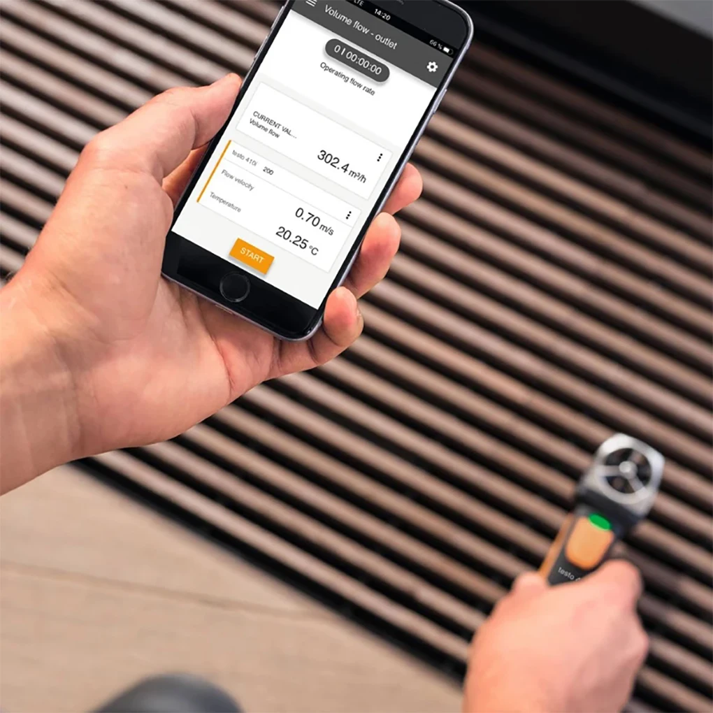 Testo 410i Wireless Vane Anemometer with Smartphone Operation Handheld Mini Anem