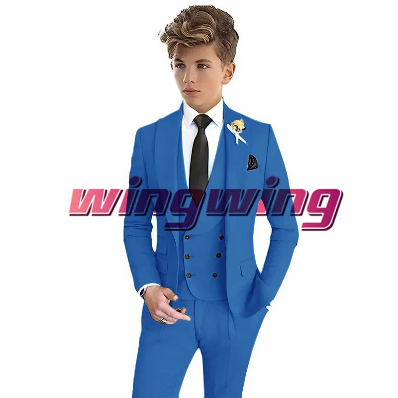 Mint Suit for Boys Wedding Tuxedo Three Piece Kids Jacket Pant Vest Formal Solid Color Clothes Custom  Silm Fit Blazer