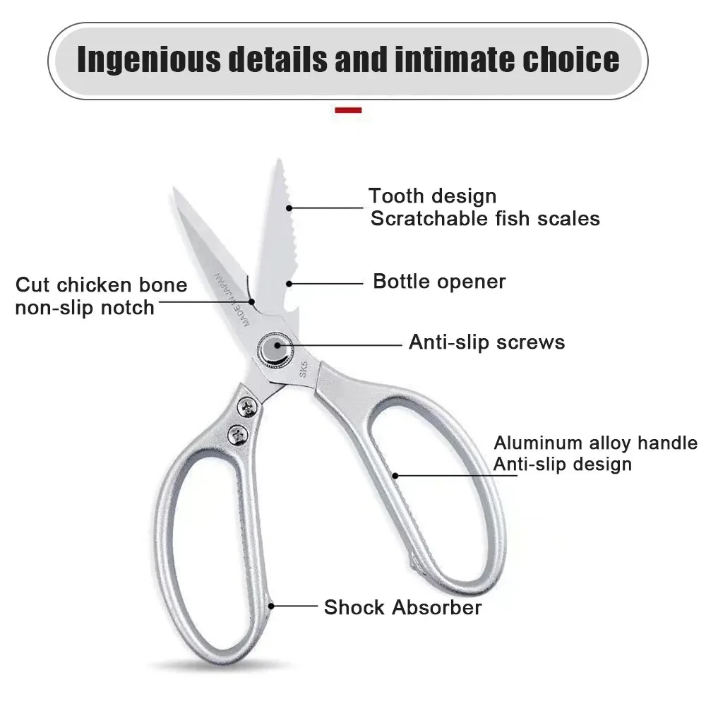 Kitchen Accessories Scissors Stainless Steal Sharp Multi Function Tool Food Scissor For Chicken Vegetable Barbecue Meat Fish - 6