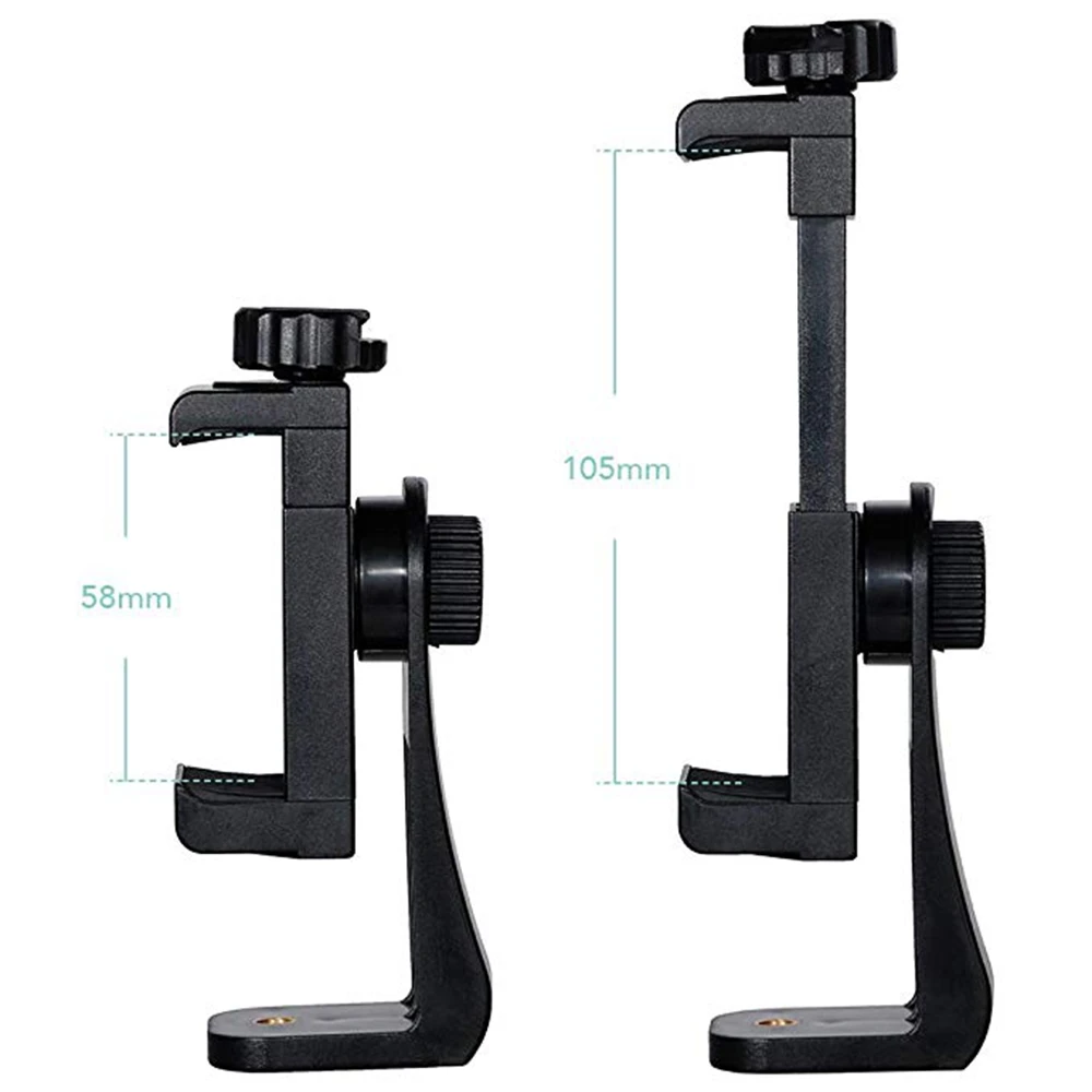 Universal Smartphone Cell Phone Mount Holder Adapter for Tripods or Stands With Standard 1/4 Inch Mount Screw Can 360 Rotates