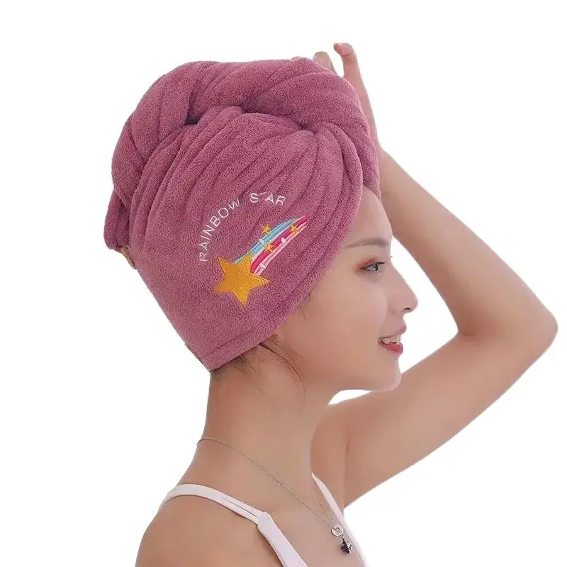 Quickly Dry Hair Hat Super Absorbent Soft Bathroom Women Head Towels Girls Cute Hair Towel Dry Wrap Bonnets microfiber towels quick drying towel curly hair drying hat