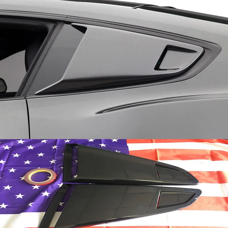 Per Ford Mustang ABS nero lucido Auto finestrino laterale presa d'aria decorazione trim 2015 2016 2017