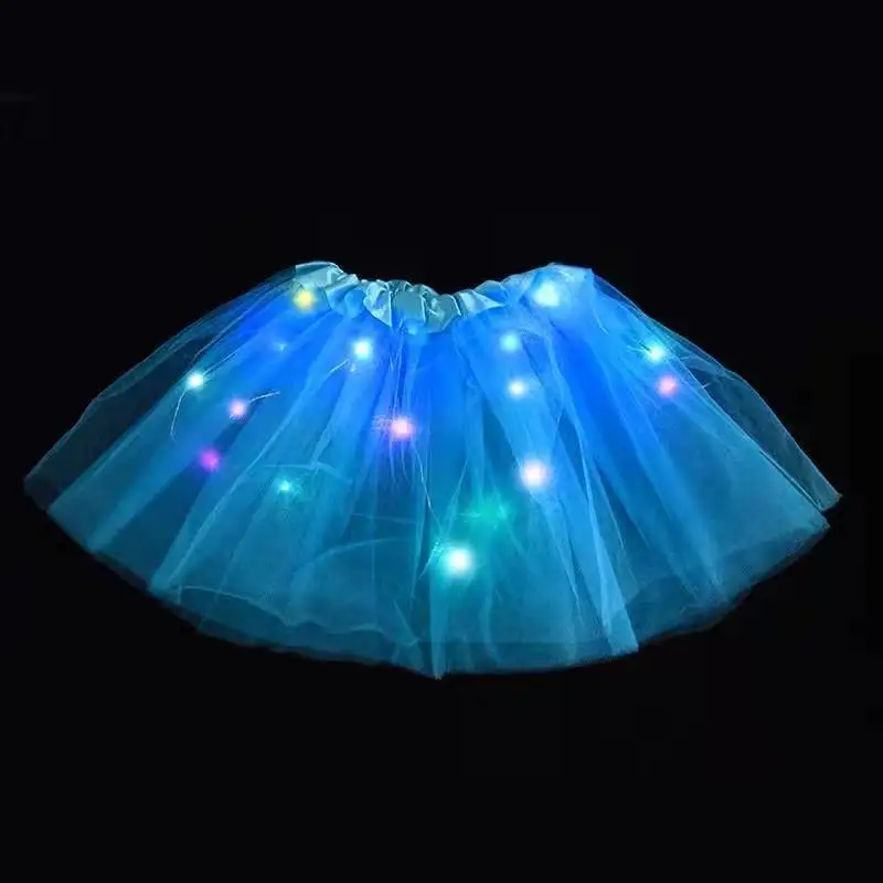 LED Glowing Light Tutu Skirts Fairy Costume Girl Kids Light Up Skirt Wedding Birthday Party 30cm Cosplay Princess Tutu Skirts