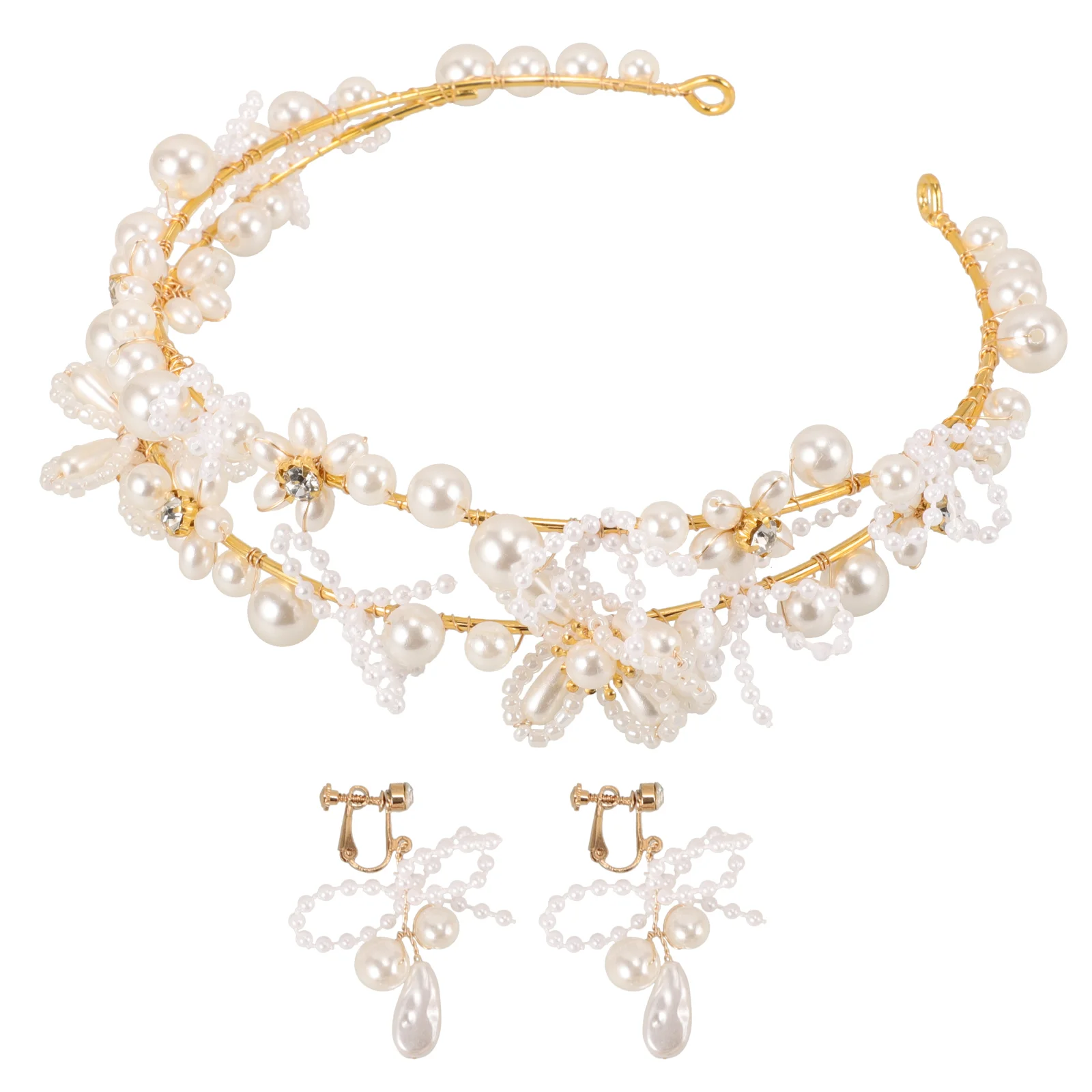 Bridal Headwear Pearl Crown Birthday Crowns for Women Tea Party Zinc Alloy Accessories