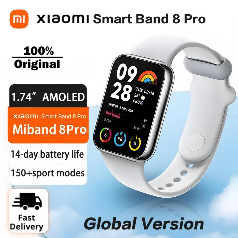 

Xiaomi Mi Band 8 Pro Global Version Smart Band 8 Pro1.74" AMOLED Screen 5ATM Waterproof Blood Oxygen Fitness Track Miband 8 Pro