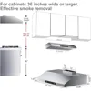 36 Inch Under Cabinet Range Hood with 900-CFM, 4 Speed Gesture Sensing&Touch Control Panel, Stainless Steel Kitchen Vent 6