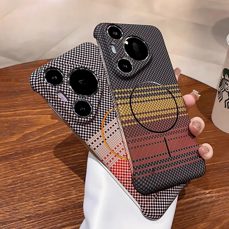 Magnetic Slim Carbon Fiber Pattern Phone Case Cover