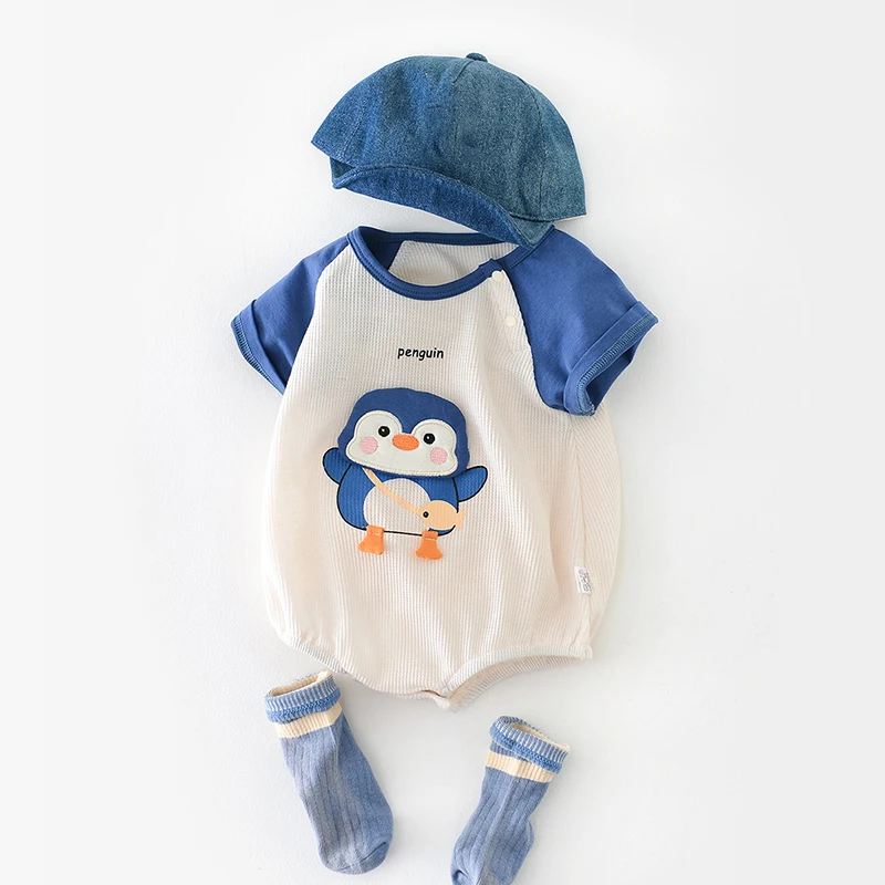 Summer Baby Clothes Patchwork Short Sleeve Bodysuit