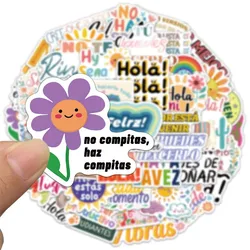 50PCS Spanish Inspirational Stickers - Cute & Exquisite Waterproof Designs (100PCS)