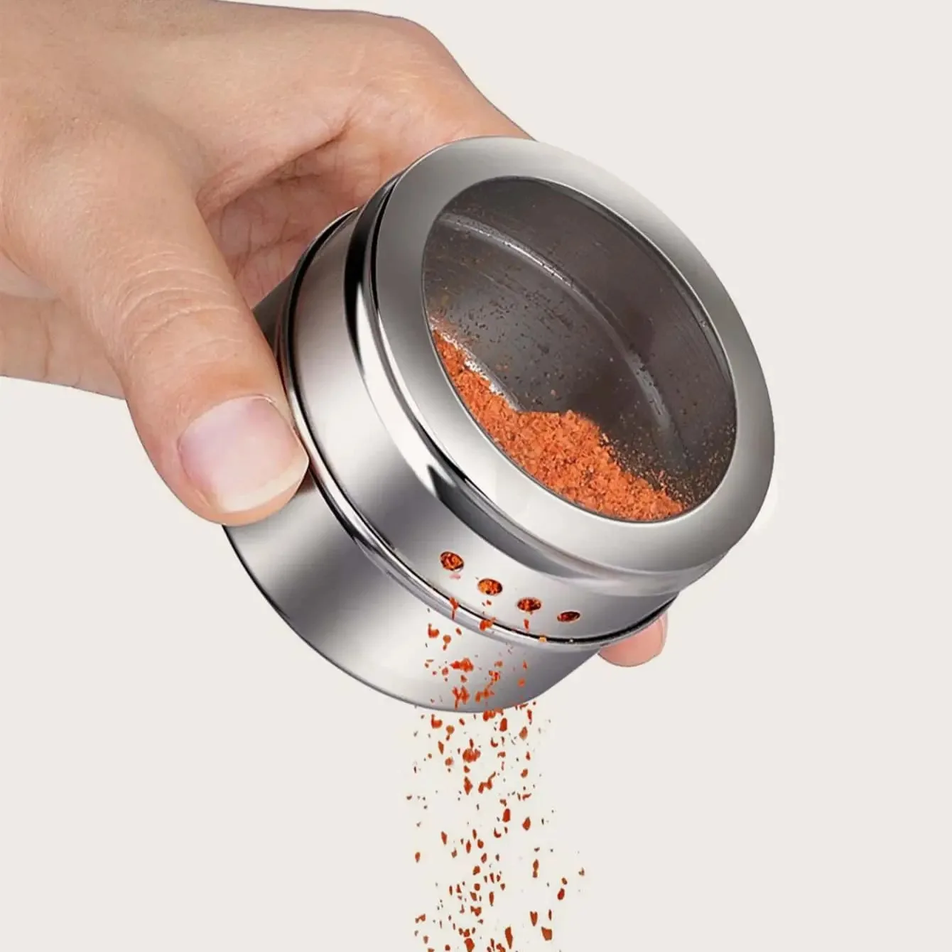 1PC-Magnetic Spice Jar Set Stainless Steel