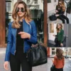 Fashionable Autumn/Winter Women's Leather PU Suit Jacket Wish New Product Popular On Ebay Amazon Small Size 8031