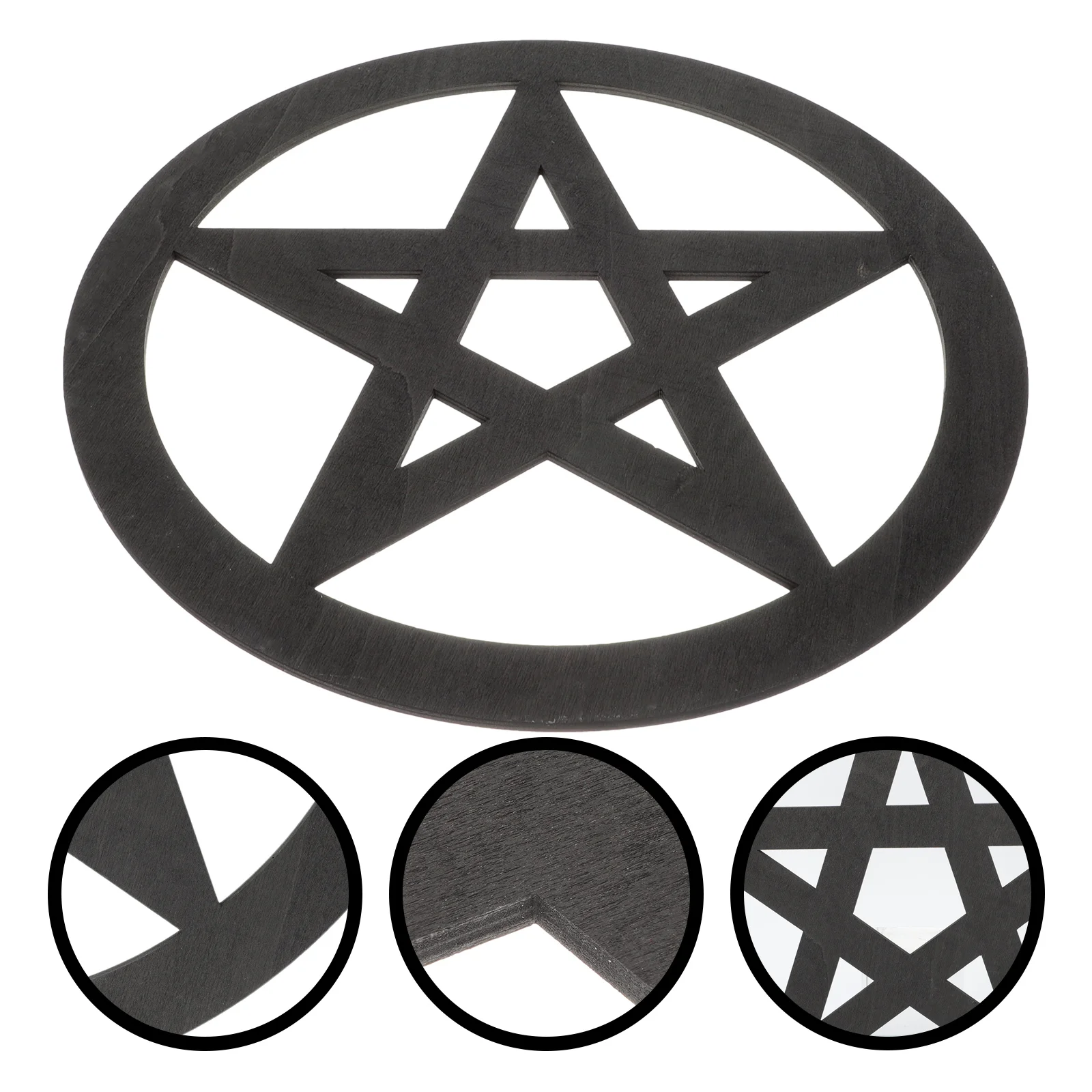 

Pentacle Wooden Altar Ornament Coaster Practical Wood Altar Ornament Carved Wooden Altar Pentacle Wooden Decoration