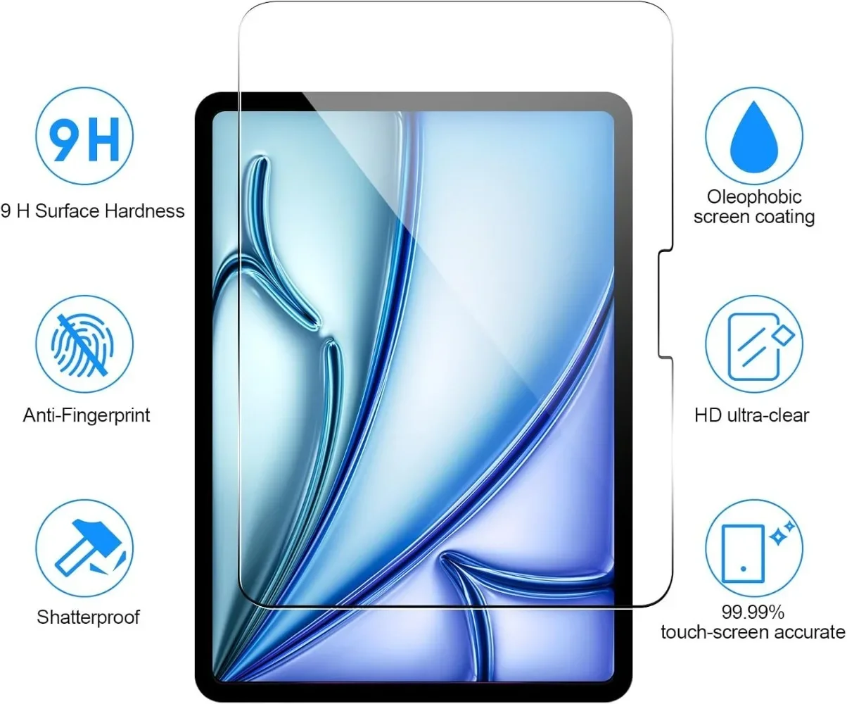 Tempered Glass for IPad 11th A16 2025 Screen Protector for IPad Air 11/Air 13 M3 HardnessProtective Film Easy Installation Kit