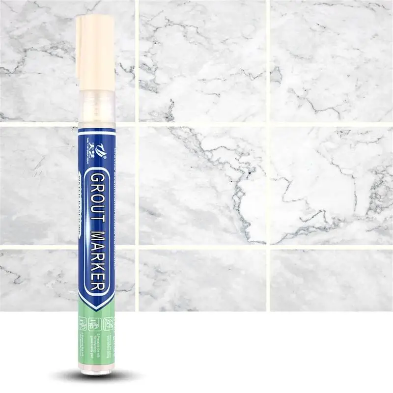 White Waterproof Tile Grout Repair Pen for Bathroom and Floor Decontamination