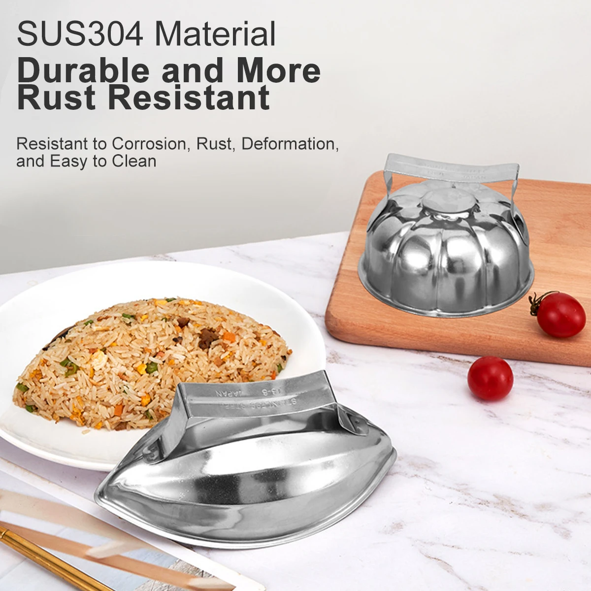 Sushi Making Tools Omurice Mold Japanese-Style 304 Stainless Steel Boat-Shaped Egg-Wrapped Rice Mold DIY Sushi Making Kitchen Gadgets