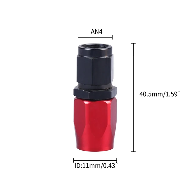 AN4/6/8/10/12 Hose Ends Fitting Aluminium AN Fittings Adapter Oil Fuel Reusable Fitting End 0/45