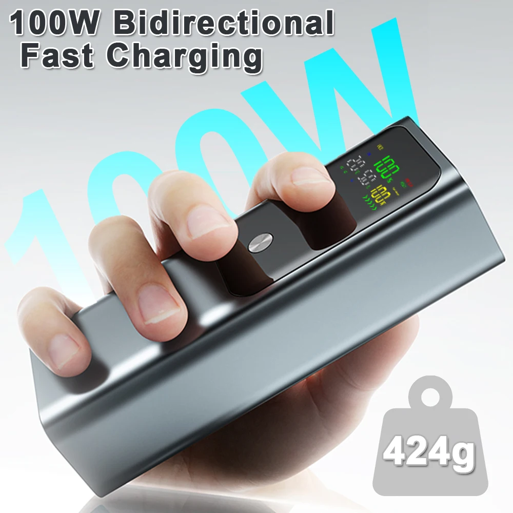 20000mAh 100W Bidirectional Fast Charging Power Bank for Laptop
