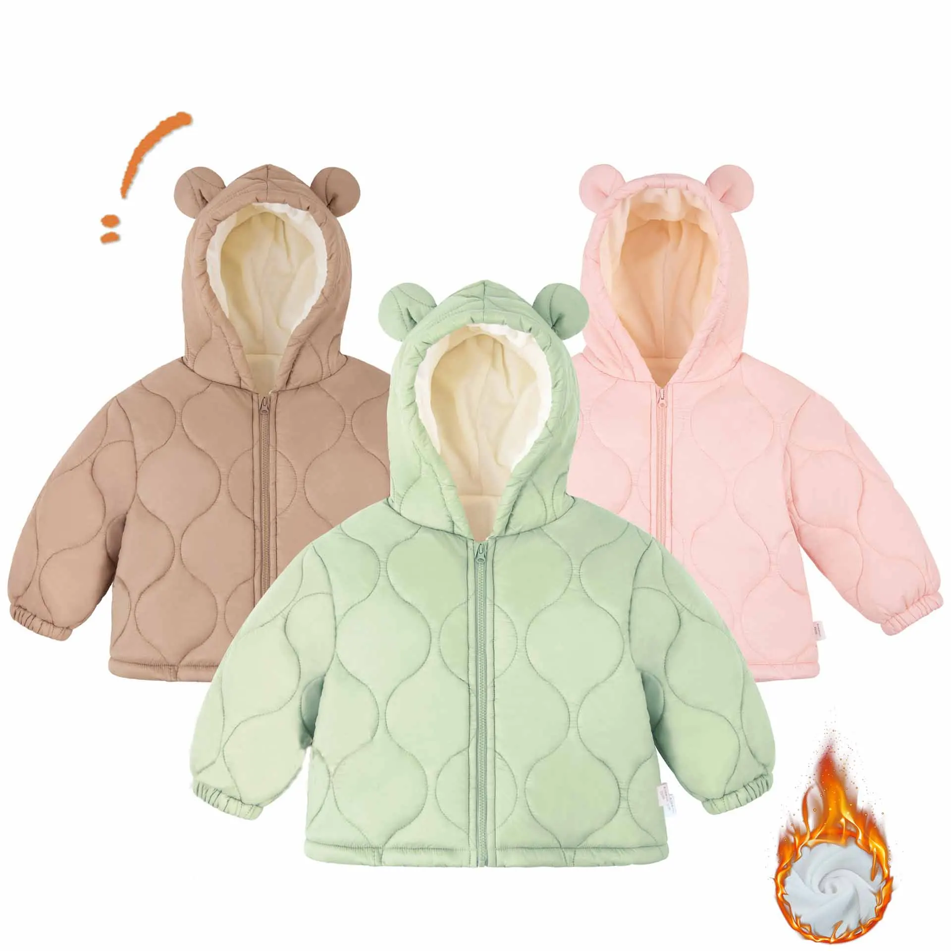 Boys Padded Thick Cotton Clothes Girls Warm Hooded Coat Baby Winter Outerwear New Zipper Casual Jacket Children Simple Parkas