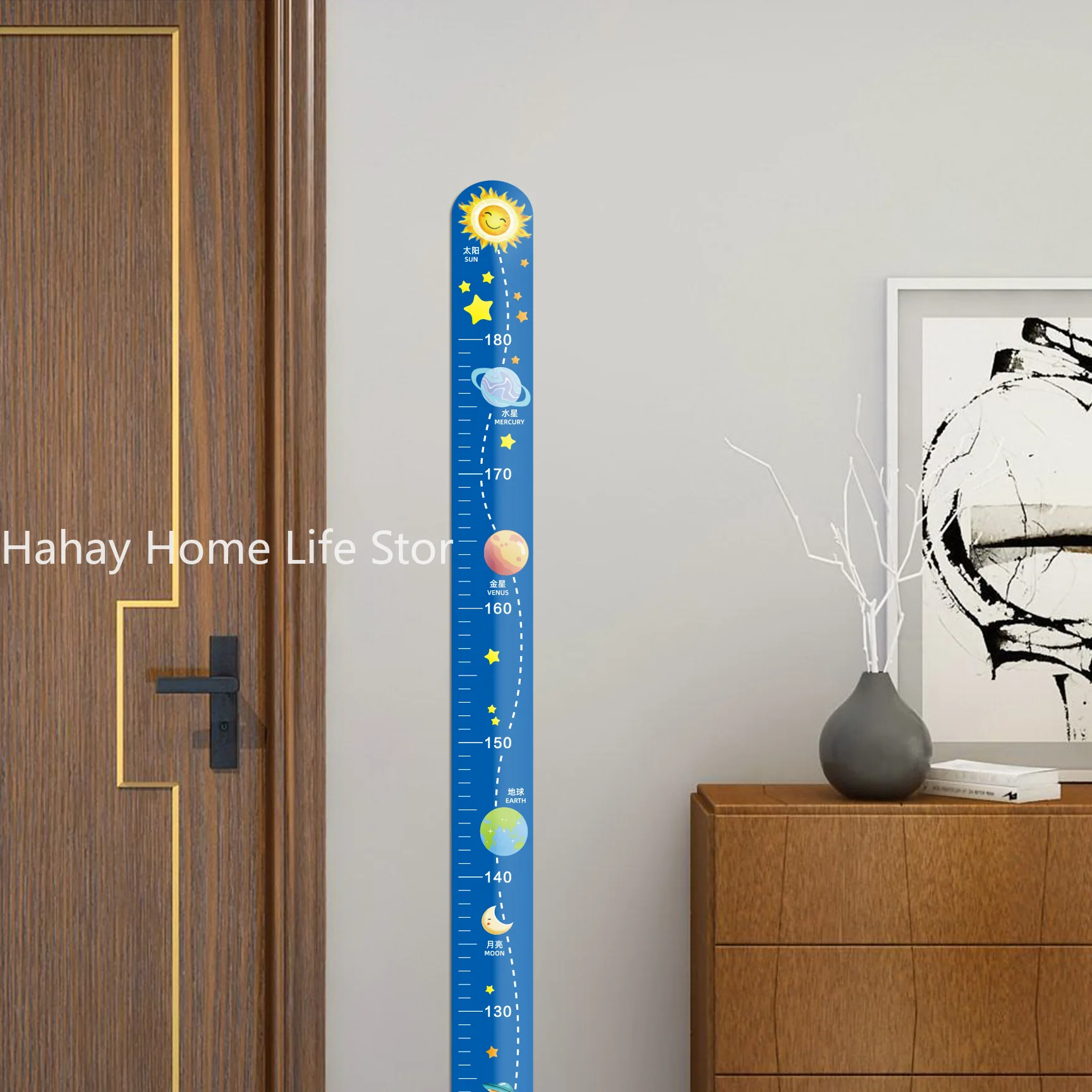 Wall Stickers 180cm Cartoon Animal Height Measure For Kids Room