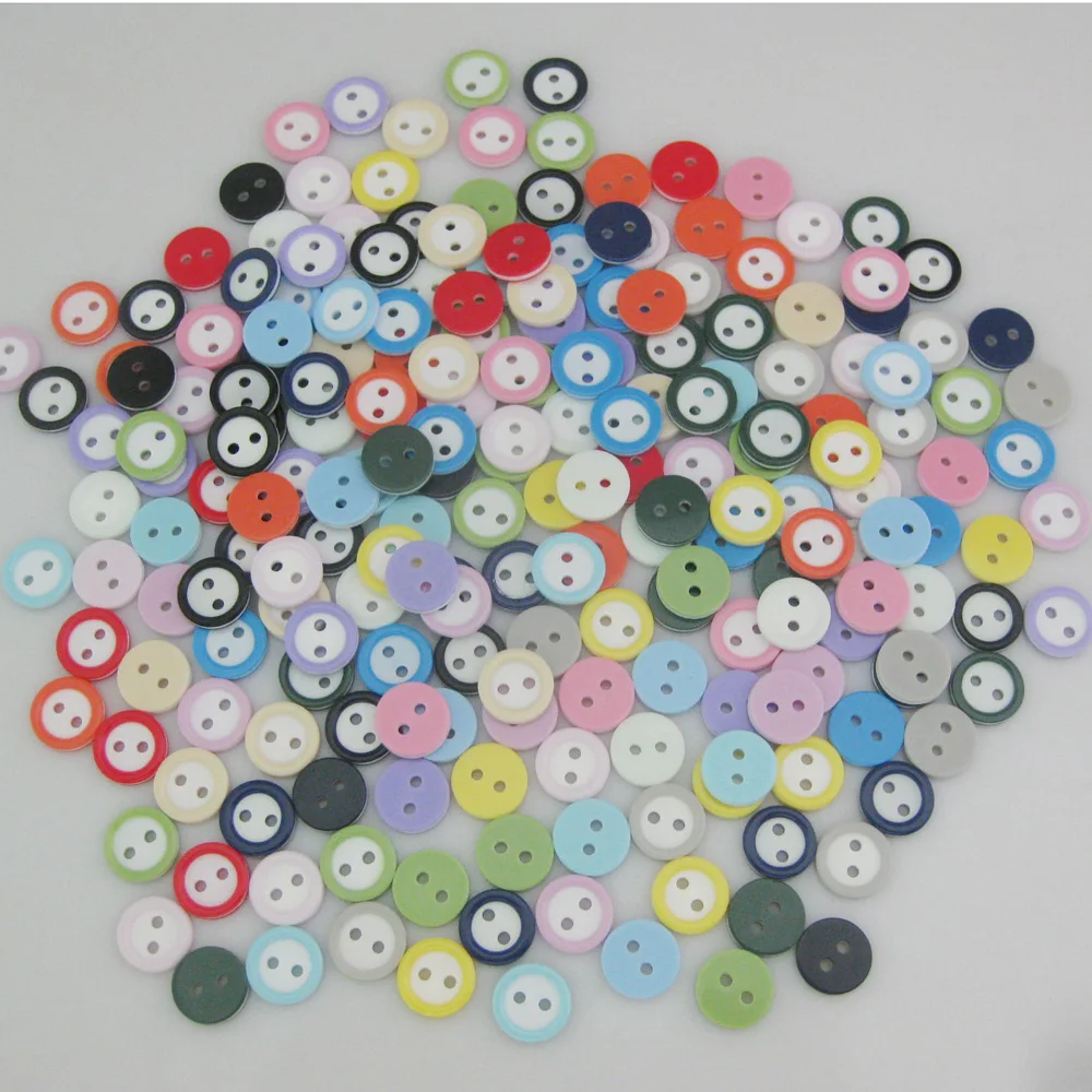 NBNNSO 100Pcs/Pack 11MM Round Colorful Fashion Buttons DIY Craft Decor Sewing Garment Accessory