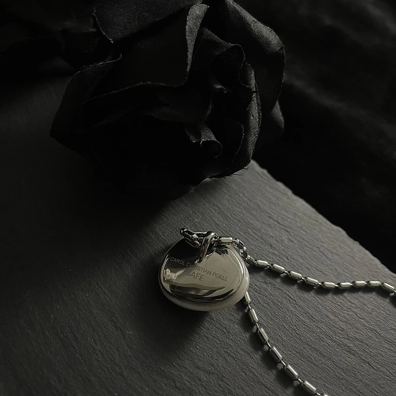 CCP Eyes Couple Sterling Silver Necklace for Men and Women, Light Luxury and High end Design Sense, Small and Popular Jewelry, I